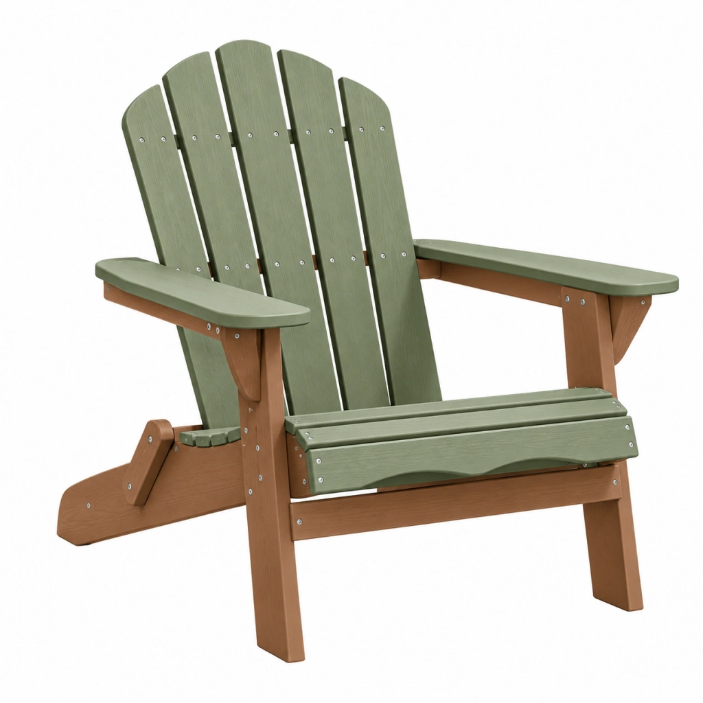 Adirondack-Gartenstuhl 83 x 80 x 98 cm aus Holz Grün Braun mit Armlehnen