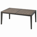 Rechteckiger Gartentisch 200 x 100 x 75 cm aus Holz und Metall Braun Schwarz