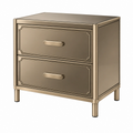 Nachttisch 50 x 40 x 60 cm aus Metall in Bronze mit 2 Schubladen klassischer Stil