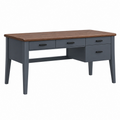Schreibtisch 120 x 60 x 75 cm Holzwerkstoff Braun Anthrazit mit 4 Schubladen im modernen Stil