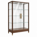 Vitrine 90 x 40 x 180 cm aus Holz und Glas Braun Gold mit 2 Glastüren