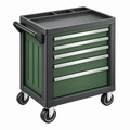 Werkstattwagen 70 x 46 x 90 cm aus Stahl in Grün Anthrazit mit 5 Schubladen und Rollen